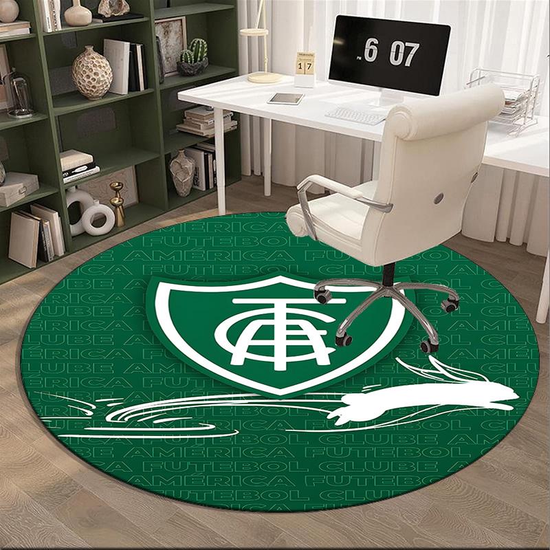 1PC round rug Green Shield Emblem Design Printed Round Area Rug ,Rug For Home Office, Round Chair Rug, Decorative Carpet Fan gifts Christmas gift