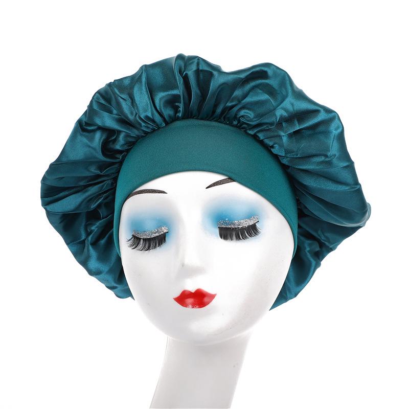 Взрослая шелковая атласная шапочка для сна с широкими полями для ухода за волосами - европейский и американский стиль, послеродовая шапочка для ванны
