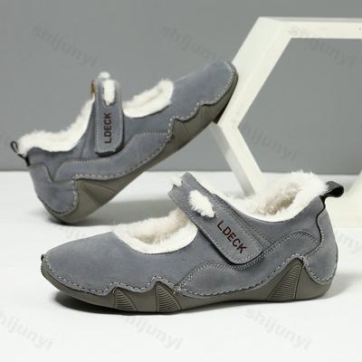 Женская повседневная обувь большого размера Осень Зима Новая Уличная Нескользящая Плюшевая Теплая Обувь Легкая Удобная Мягкая Подошва Кроссовки