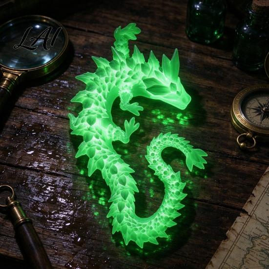 Detailed Dragon Model for Display 3D Printed Glow in the Dark Fidget Toy Articulated Unique Fantasy Gift Kids Desktop Ornament and Adults