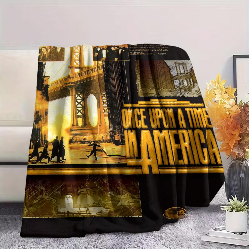 Once Upon a Time in America pattern Flannel Blanket, High quality Comfortable for All Seasons, Home Decor, Warmth and Comfort, Perfect for Gifts.