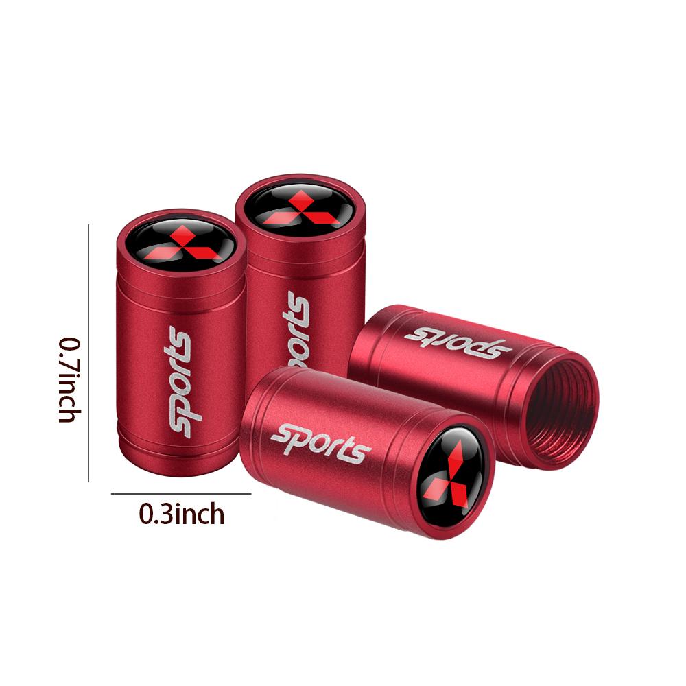 hkbn2 4Pcs Car Styling 3D Metal Wheel Tire Valve Stem Accessories For Mitsubishi 9 Ralliart X EX ASX L200 Colt Outlander Pajero Lancer