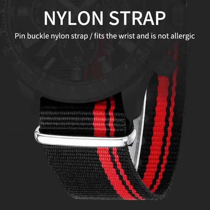 BIDEN 0247 Men Multifunction Watch High Quality Nylon Band Waterproof Luminous Calendar Chronograph Sport Men Quartz Watches