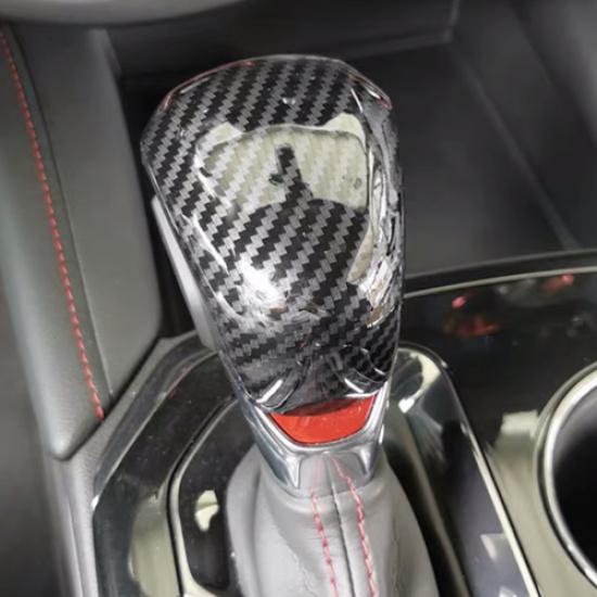 Carbon fiber look Gear Shift Knob Cover Trim 1pcs For Chevrolet Trax 2024 2025