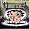 Custom Text Betty Boop Pattern Floor Rug Soft Indoor Carpet Mat Living Room Bedroom