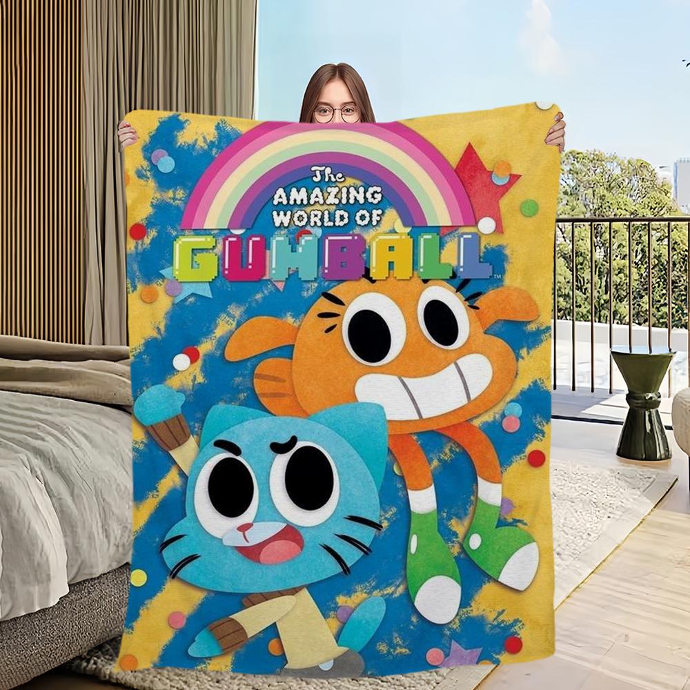 Удивительный мир G-Gumball Одеяло Приятный к коже комфорт теплое мягкое плюшевое одеяло подходит для дивана гостиной офиса спальни