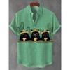 3D Printed Fun Cat Fish Hawaiian Shirt for Men Cute Animals Pattern Aloha Shirts Summer Short Sleeve Tops Street Casual Blouse