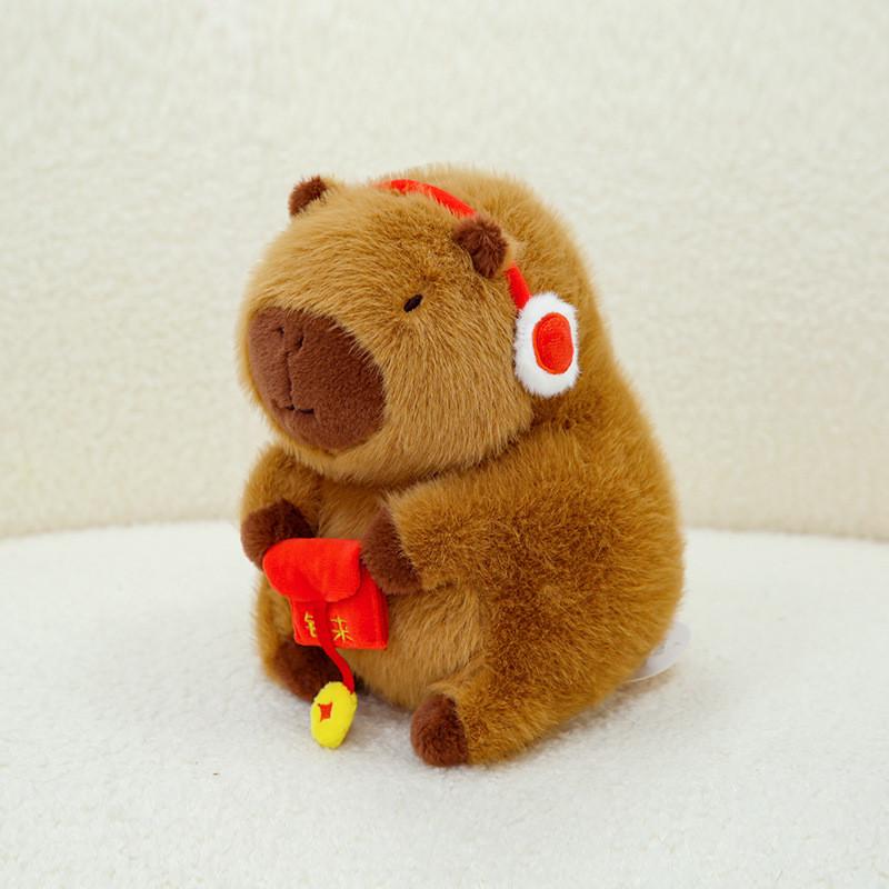 Packet Capybara Red The God Of Wealth Plush Toy Cartoon Stuffed Doll Kids Gift