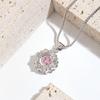Heart-shaped Dancing Pendant Necklace, Double-layer Snowflake Beating Heart Bud Smart Necklace for Girlfriend