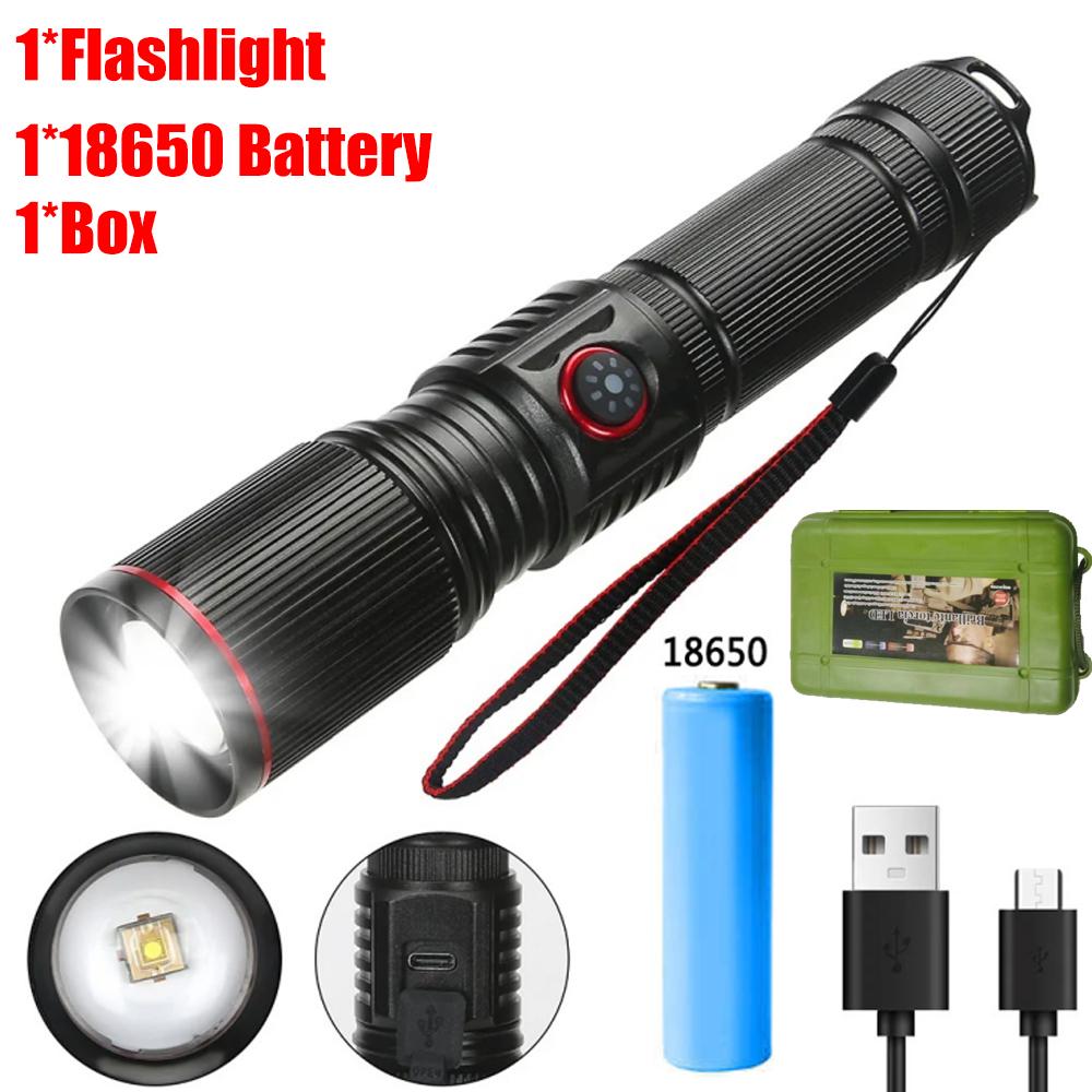 Aluminum Alloy White Laser Powerful LED High Power Flashlight Zoom Torch LightLamp Camping Outdoor Hunting Fishing Lighting Lamp