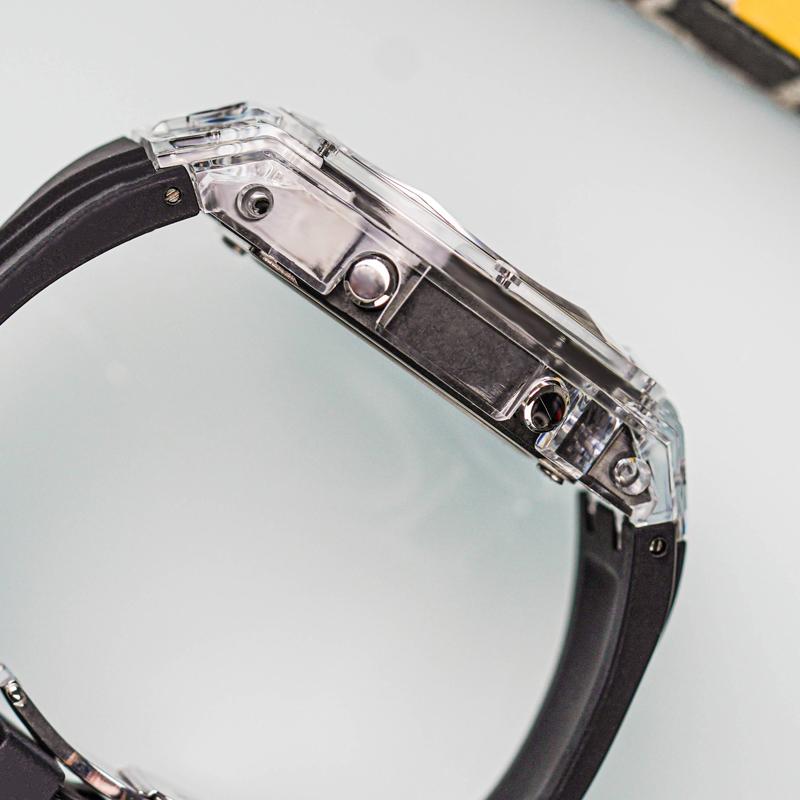 Casio Унисекс Жидкокристаллические, Аналогово-цифровые Двойной дисплей Серия 48,5 мм Черные часы GA-2100-1A1(Watch8--)