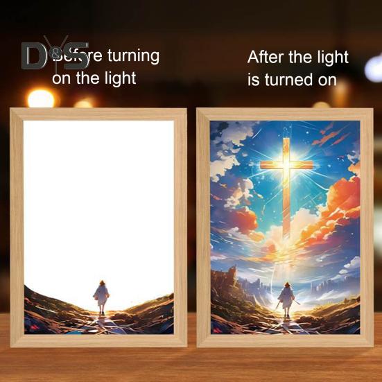 Светодиодный ночник с рисунком Иисуса, регулируемая цветовая температура, декоративная подсветка, светодиодная лампа с рисунком 4D