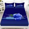 1PC Blue Rose Bed Sheet Soft Digital Print Fitted Sheet Without Pillowcase Anniversary Gift For Wife Bedroom Decor Bed Linen