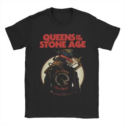 Футболка Queens Of The Stone Age Популярные Футболки С Коротким Рукавом Уличная Одежда Топы Пляж 100% Хлопок Хлопок Самые Продаваемые С Круглым Вырезом