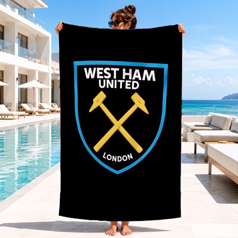 Football Club Emblem Beach Towel, Microfiber Beach Towel, Perfect For Pool, Beach, Travel, Home Decor Beach Party Fan gifts