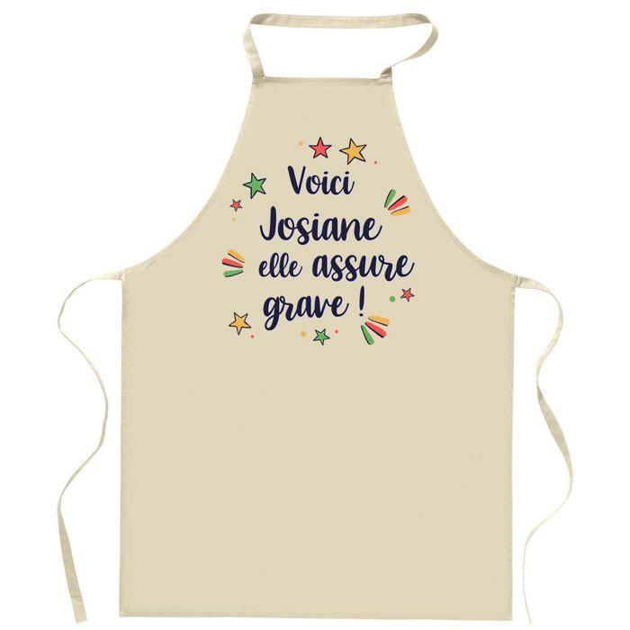Tablier de cuisine - Josiane elle assure grave ! - Impression bretonne - Coton robuste - Liens ajustables