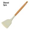 3Pcs/set Non-Stick Silicone Spoon Shovel Heat Resistant Non-slip Cooking Turner Spatula Colander Beige Kitchen Utensils Cookware