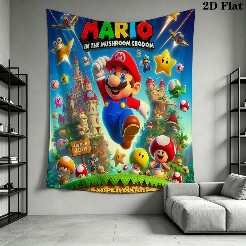 Cute Super Mario Wall Hanging Printed Fabric Blanket Decorative Tapestries for Bedroom Living Room Home Decor