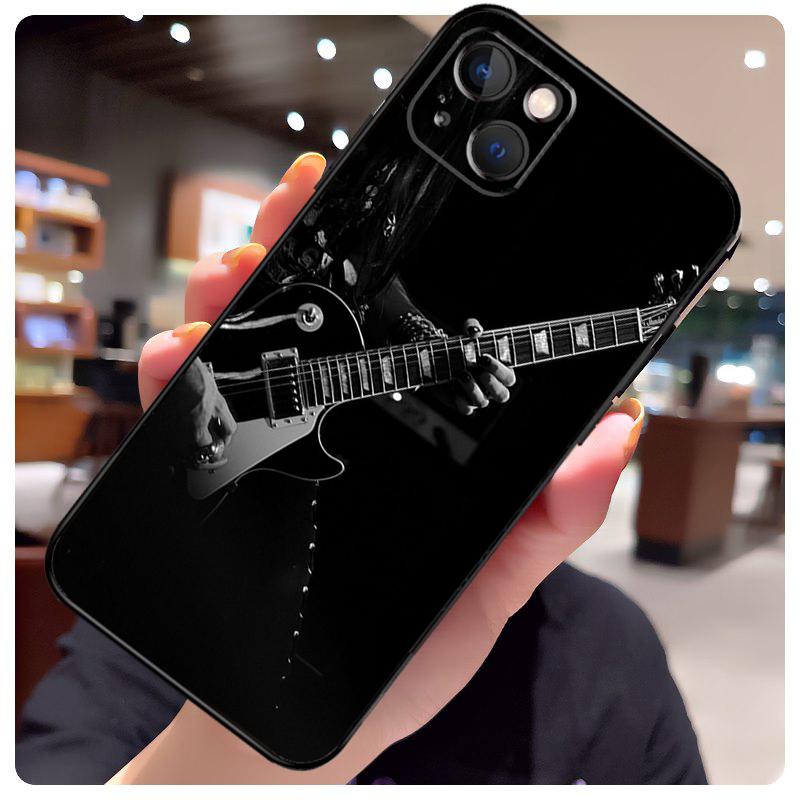 Чехол-кейс с рисунком гитарной музыки для iPhone 16 13 14 11 12 15 Pro Max X XR XS Max Plus 14 Plus Задняя крышка