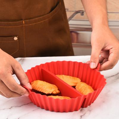 Силиконовый противень для выпечки с отделениями, антипригарный противень с двойной ручкой, не содержащий бисфенол-А, термостойкий кухонный аксессуар для выпечки хлебобулочных изделий