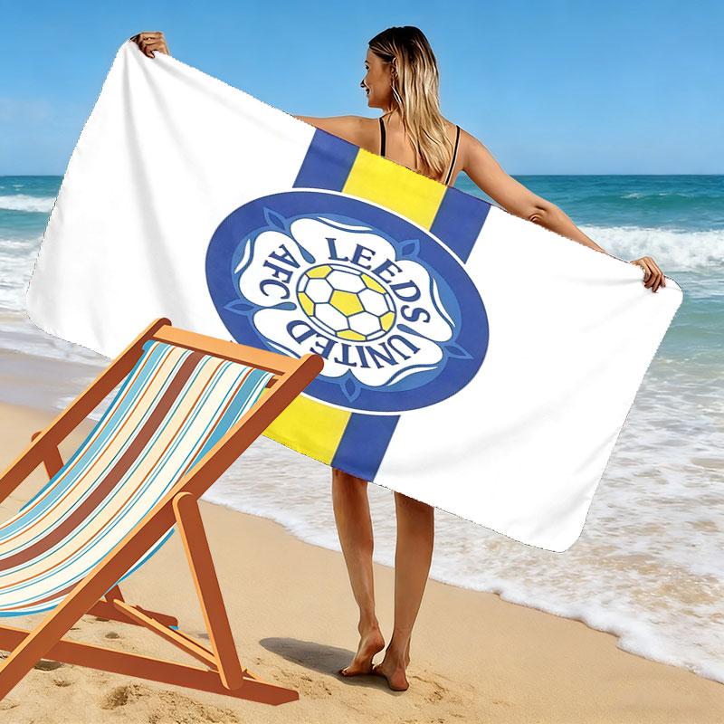 Пляжное полотенце с логотипом LUFC, большое, мягкое, быстросохнущее, для пляжа, кемпинга, плавания