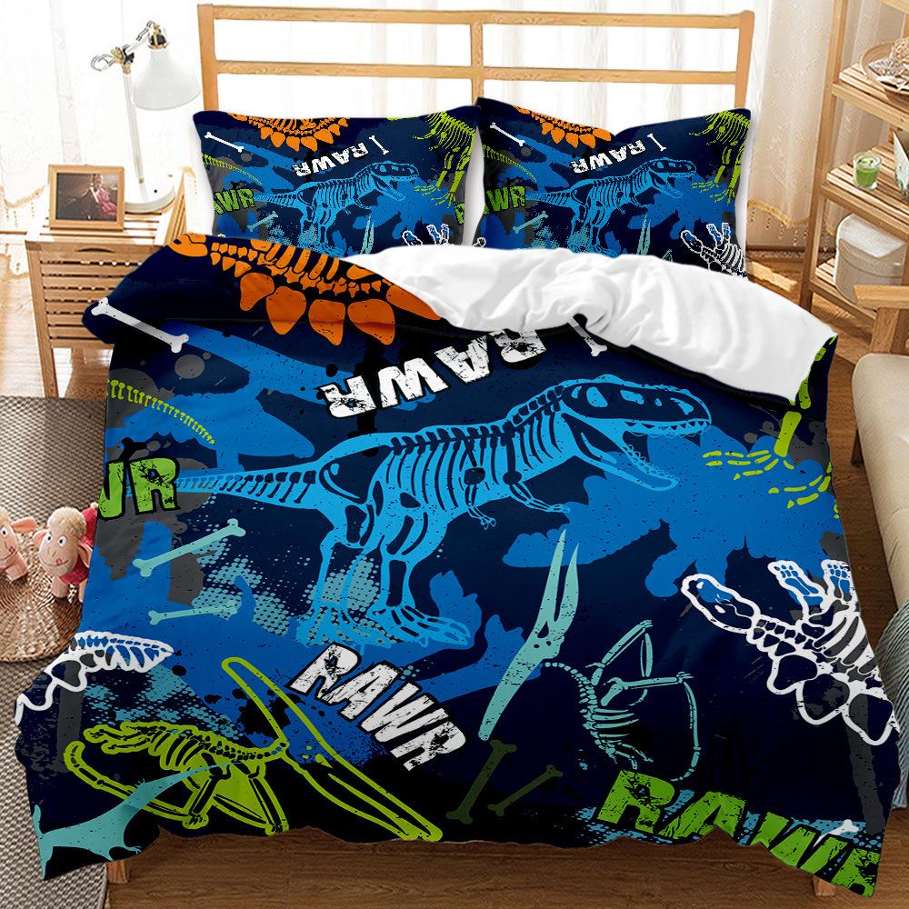 Abstract animal three-piece bedding 3D digital printing quilt set
