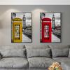 3 предмета Life Wall Art Лондон Красная телефонная будка Автобусный зонтик Печать на холсте Черно-белые фотографии города для дома Современное украшение Декор для гостиной 3 шт.