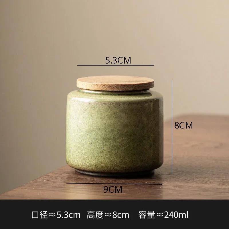 Retro Creative Ceramic Tea Caddies Sealing Jar Tea Storage Jar Tea Table Storage Decoration Household Ceramic Storage Container