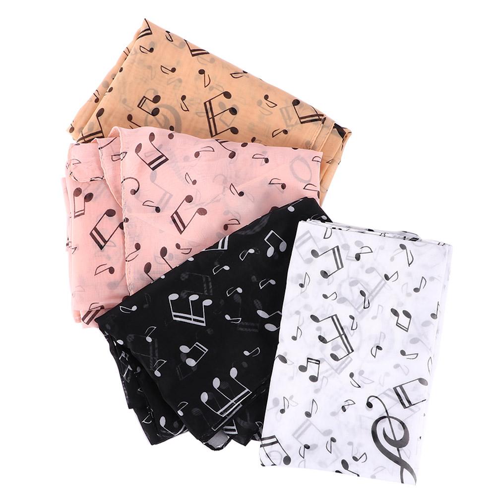Gift Accessory Sheet Women Neck Scarf Chiffon Silk Scarf Music Note Printed Scarf Muffler Shawl