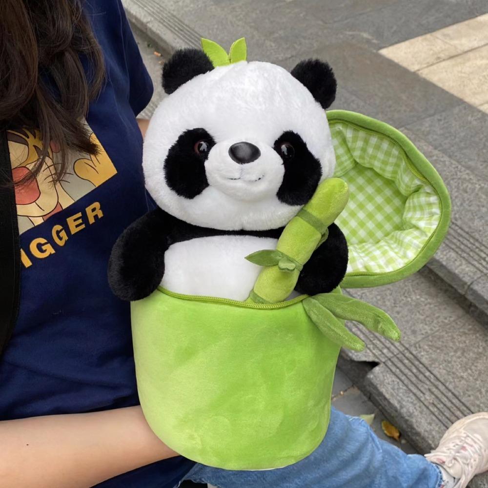 Toys Panda Animal Panda Stuffed Doll Panda Plush Pillow Soft Toy 2 In 1 Tube Panda Plush Toy