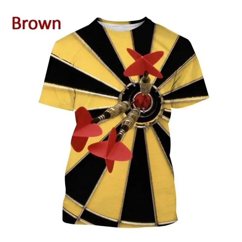 Мужская футболка с коротким рукавом и рисунком дартс, повседневная модная игра в стиле Харадзюку, уличная одежда с 3D принтом, топ Ropa Hombre