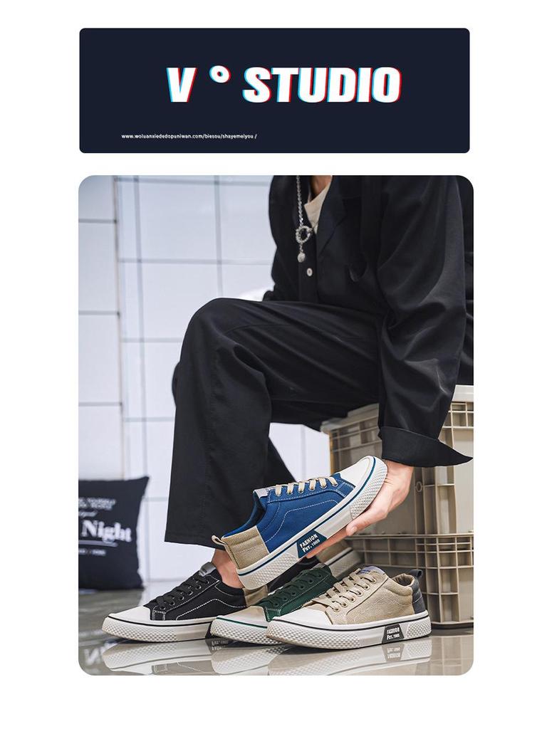 Men's Low Top Canvas Sneakers - Versatile Spring/Autumn 2025 Trendy Casual Sports Shoes