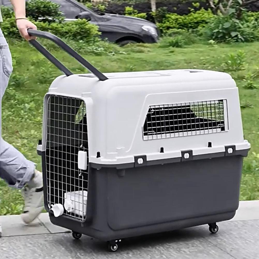 Pet Flight Carrier Airline Approved 33x216x252in Cats Rabbit Travel Cage with Handle Metal Door Heavy Duty for Puppies Kittens