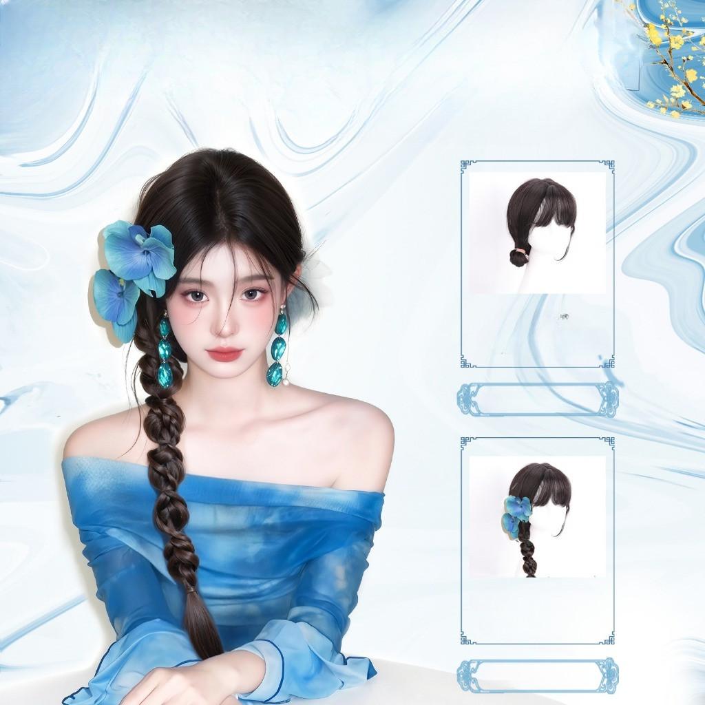 70см Парик-хвост в китайском стиле из синтетических плетеных волос для женщин, длинный, двойной скрученный, боксерские косы, наращивание волос