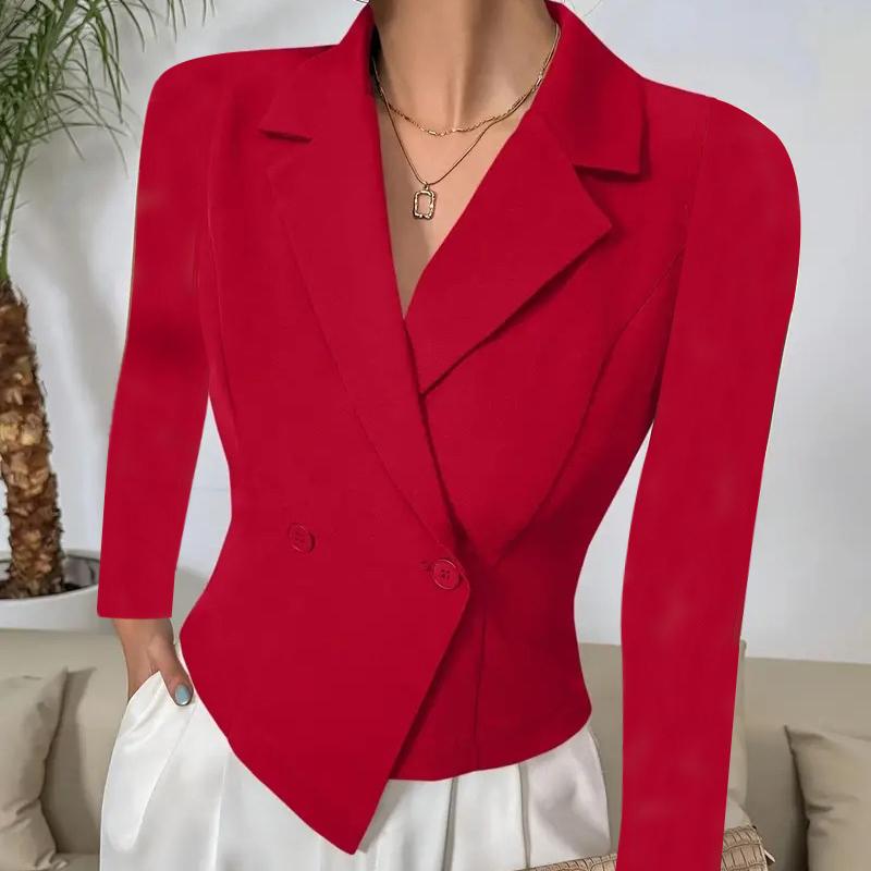 YYFS Женские модные повседневные осенне-зимние однотонные рубашки-поло с длинным рукавом и принтом, блузки и рубашки