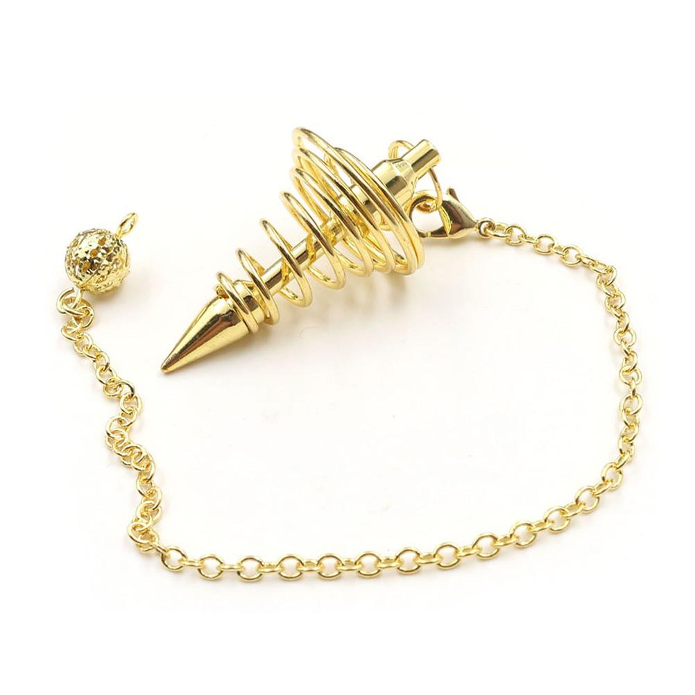 Metal Spiritual Pendulum for Divination Threaded Dowsing Pendulum Healing Pendulum Chain