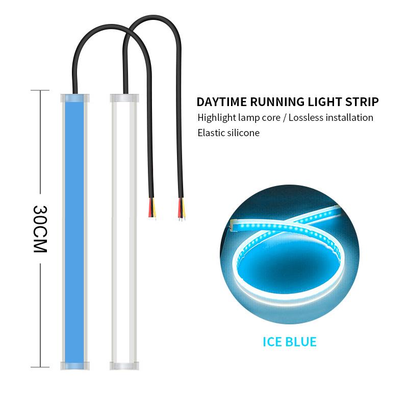 2Pcs Car Daytime Running Light Flexible Strip Turn Signal Lamp Brake Flow Lights DRL Auto Headlights Decorative Atmosphere Lamps