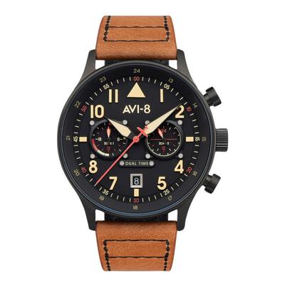 Hawker Hurricane Carey Dual Time Debden Кварцевые мужские часы с черным циферблатом AV-4088-03