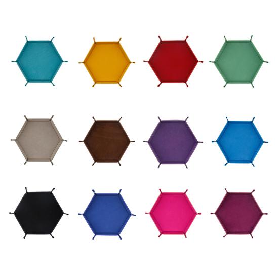 Шестиугольный лоток для игральных костей с застежкой-пряжкой Мягкая внутренняя подкладка Легко моется Многоцелевой органайзер для хранения Настольная игра Лоток для игральных костей Аксессуары