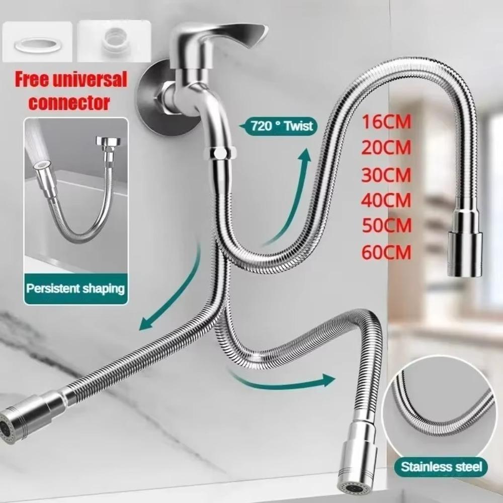 360° Rotation Nozzle Aerator Stainless Steel Anti-Splash Nozzle Universal Faucet Extender Bathroom