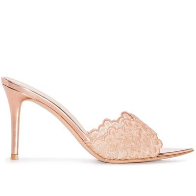 Модные элегантные женские золотые кружевные туфли-лодочки | Остроносые слипоны на высоком каблуке | Модные туфли-стилет для вечеринки, свадьбы