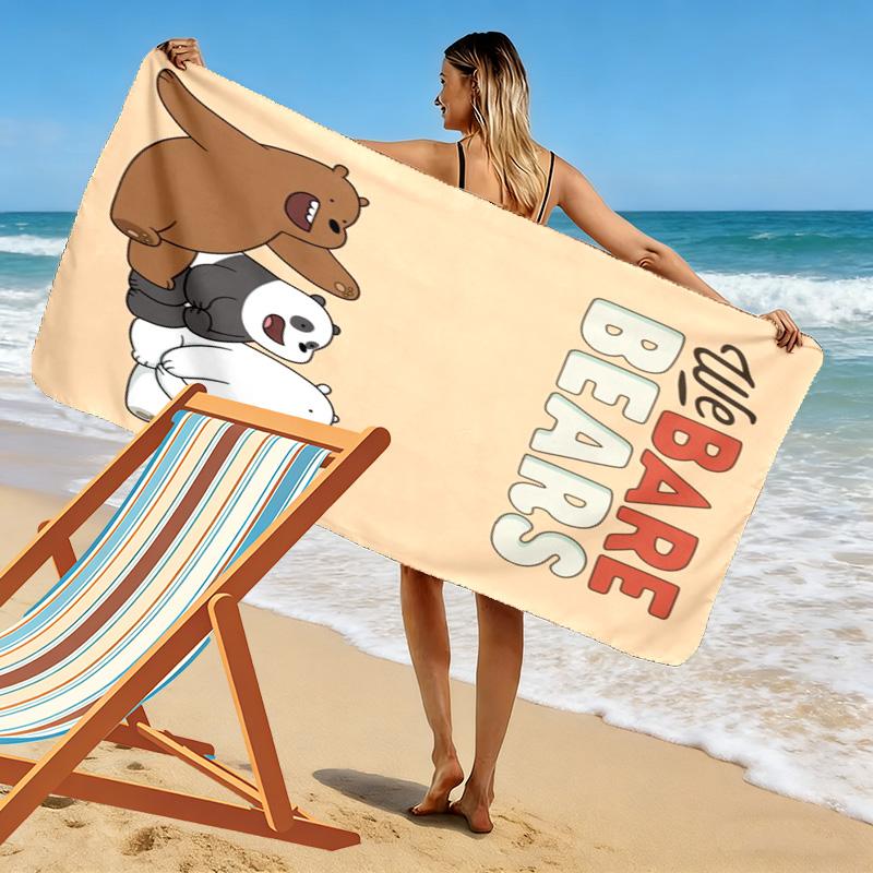 We Bare Bears 2D Flat Print Beach Towel, Large Soft Quick Dry Towel for Beach Camping Swimming.NSTJ0928573