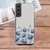 Прозрачный чехол с синим цветком и стрекозой для Samsung Galaxy S23 S22 S21 S20 Fe Ultra S10 S9 S8 Plus 10e S10lite Note 10plus 20ultra