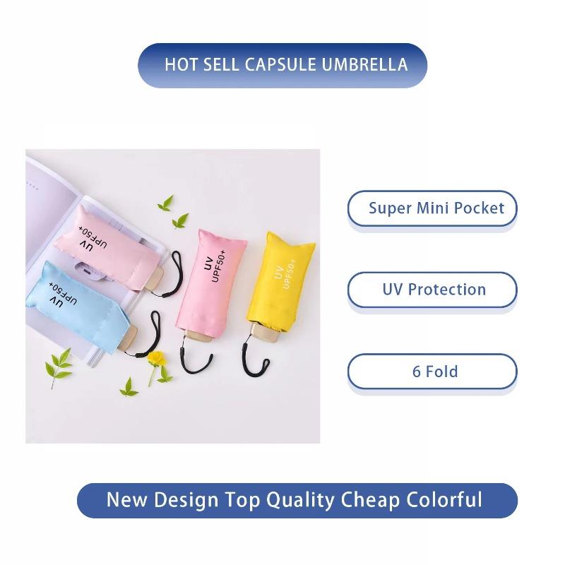 Ультралегкий женский мини-зонт с 50-кратным складыванием, защита от солнца и ультрафиолета, зонт двойного назначения, карманный зонт от солнца