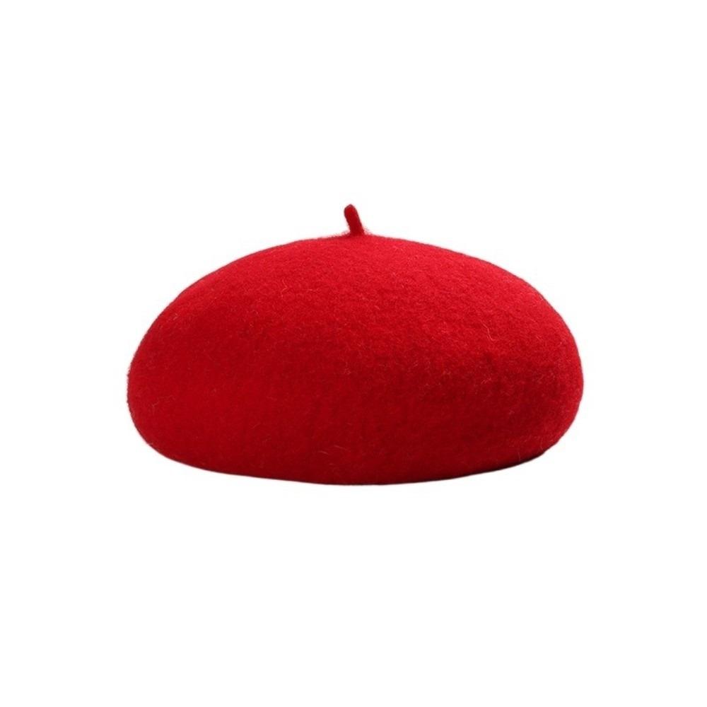 Keep Warm Women Wool Berets Plush British Beanie Hat Vintage Painter Caps Winter