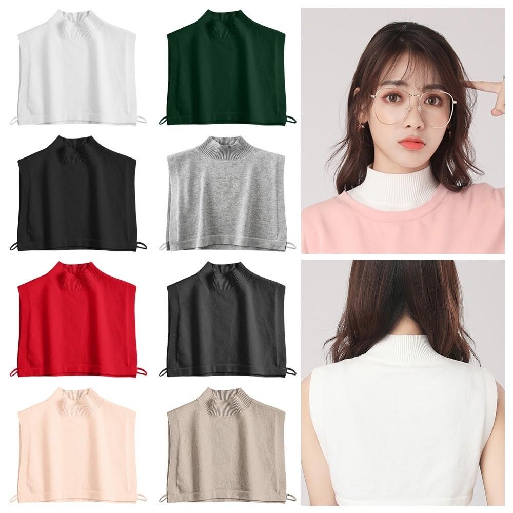 Adjustable Winter Sweater False Collar Solid Color Blouse Top Winter Season Clothing Accessories