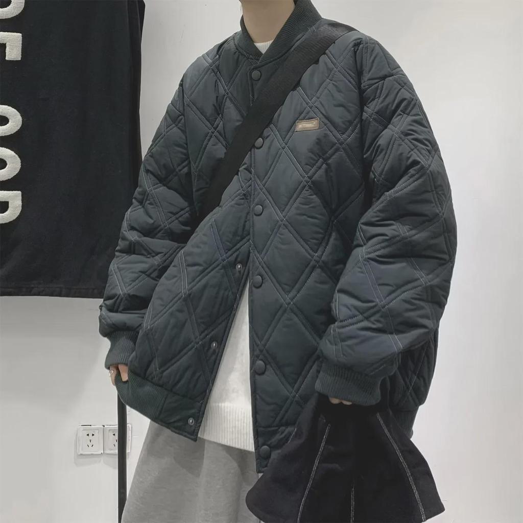 Мужская бейсбольная куртка из хлопка с узором «Rombie Checkered» 2023 года — теплая, плотная, модная зимняя куртка