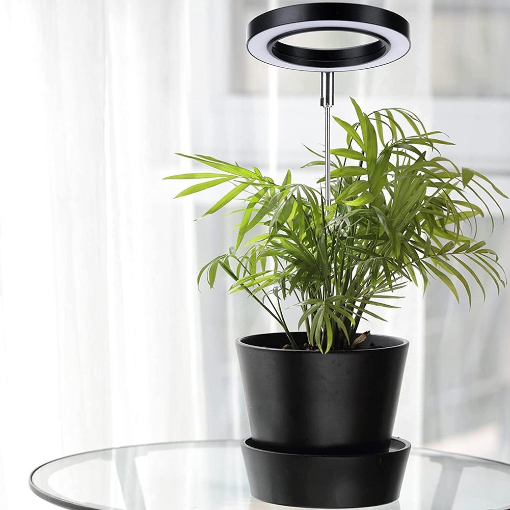 Светодиодная лампа для роста растений, полноспектральная, с регулируемой высотой, выдвижная, для небольших горшков, 10 режимов, для комнатных растений