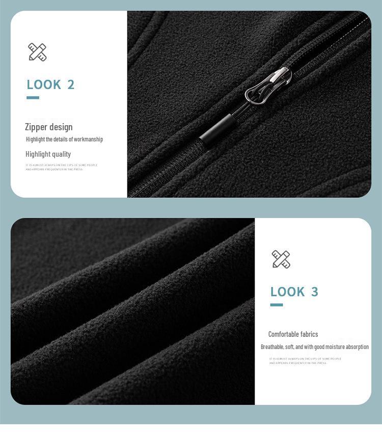 Мужской флисовый жилет с воротником-стойкой на осень/зиму: Теплая, на бархатной подкладке, повседневная куртка для улицы