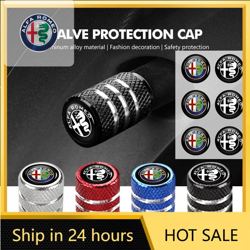 Car Sticker For Alfa Romeo 159 147 For Alfa Romeo 4pcs Car Wheel Tire Valve Stem Cap Car Logo Styling Accessories Giulia 147 Mit rvcr43